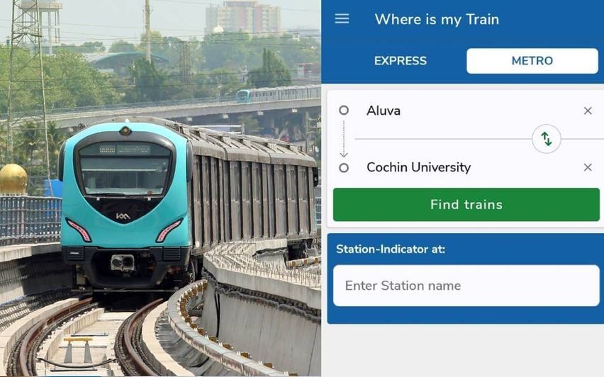 കൊച്ചി മെട്രോ ടൈംടേബിൾ ഇനി ‘വെയർ ഈസ് മൈ ട്രെയിൻ’ ആപ്പിലും
