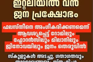 ഗസ്സ കുഞ്ഞുങ്ങളുടെ സങ്കട കരച്ചിൽ നിറഞ്ഞ കടലാണ് സത്യൻ മാടാക്കര.
