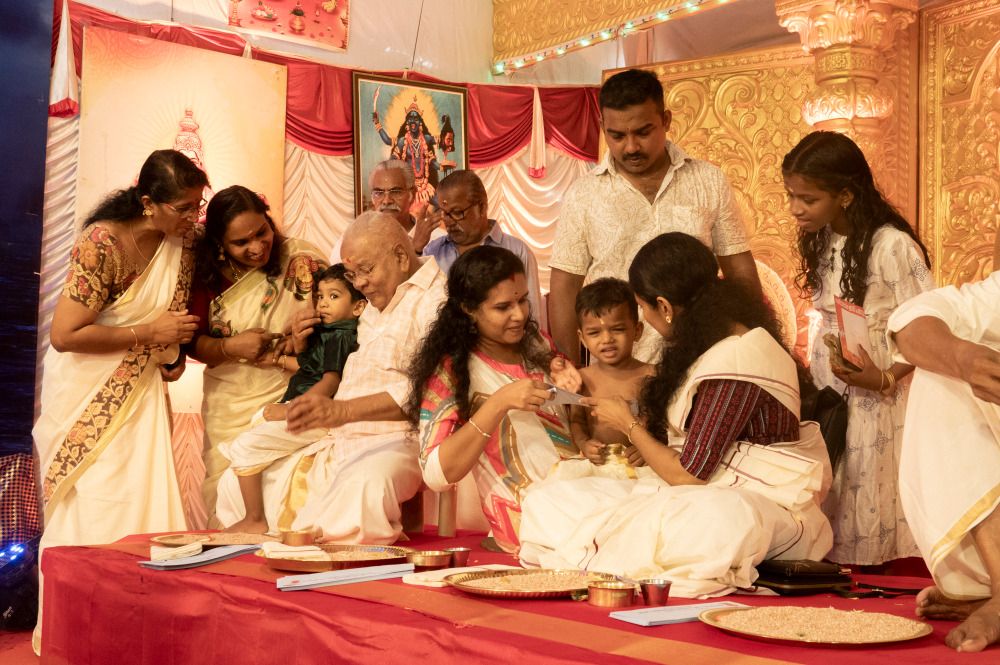 കരിക്കകം ശ്രീ ചാമുണ്ഡി ദേവി ക്ഷേത്രത്തിലെ വിദ്യാരംഭം: