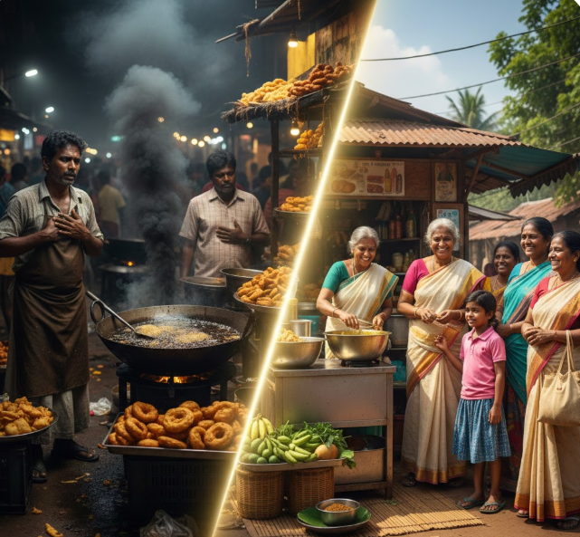 തട്ടുകടകളിലെ 'മൊരിഞ്ഞ' വിഷം: നാവിലെ രുചി നാളത്തെ ക്യാൻസറോ? :ദിവാകരൻ ചോമ്പാല