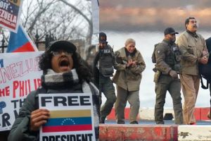 ന്യൂയോർക്ക് തെരുവുകളിൽ മഡുറോ അനുകൂല തരംഗം; വെനസ്വേലൻ പതാകയുമായി പ്രതിഷേധക്കാർ; വിചാരണ ഉടൻ