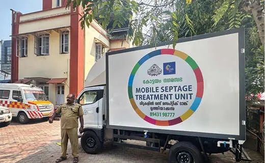 യന്ത്രമെത്തി; കോട്ടയത്ത് സ്പോട്ടിലെത്തി ശൗചാലയമാലിന്യം സംസ്കരിക്കും