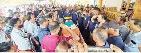 സൈനികൻ കെ.വി.നിഷാന്തിന് നാടിന്റെ അന്ത്യാഞ്ജലി