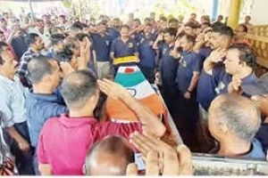 സൈനികൻ കെ.വി.നിഷാന്തിന് നാടിന്റെ അന്ത്യാഞ്ജലി