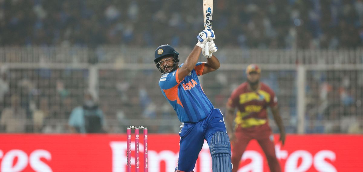 വിജയബൗണ്ടറി കുറിച്ച് സഞ്ജു സാംസണ്‍; വിന്‍ഡീസിനെ വീഴ്ത്തി ഇന്ത്യ സെമിയില്‍