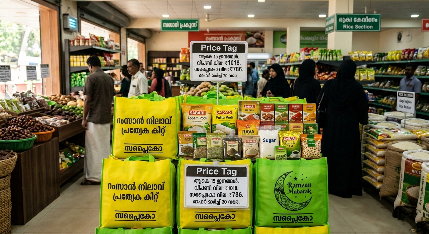 റംസാൻ വിപണിയിൽ സപ്ലൈകോയുടെ കൈത്താങ്ങ്; 1018 രൂപയുടെ സാധനങ്ങൾ 786 രൂപയ്ക്ക്