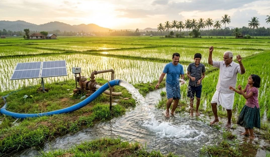 കറന്റ് ബില്ലില്ലാത്ത കൃഷി  സൗജന്യമായി വെള്ളമടിക്കാം