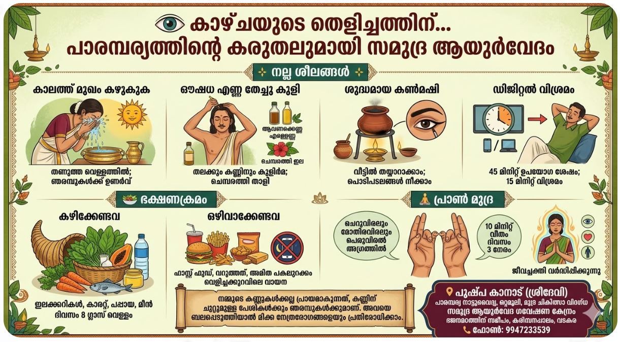 കാഴ്ചയുടെ തെളിച്ചത്തിന് പാരമ്പര്യത്തിന്റെ കരുതലുമായി   'സമുദ്ര ആയുർവേദ ഗവേഷണ കേന്ദ്രം