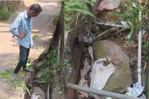 അഴുക്കുചാലിനടിയിലൂടെ കുടിവെള്ളവിതരണം