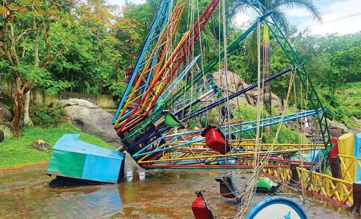 റൈഡ് തകർന്ന് 14 പേർക്ക് പരിക്ക്; ഹാപ്പി ലാൻഡ് അമ്യൂസ്മെന്റ് പാർക്ക് പൂട്ടിച്ച് അധികൃതർ