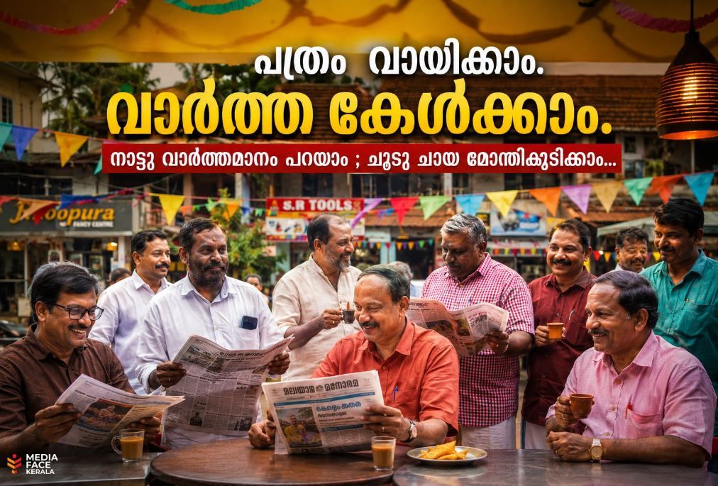 പത്രം വായിക്കാം. വാർത്ത കേൾക്കാം. നാട്ടു വർത്തമാനം പറയാം ; ചുടു ചായ മോന്തിക്കുടിക്കാം...