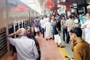 കമ്പിയിലാടി കുരങ്ങന്മാർ; പയ്യോളിയിൽ റെയിൽവേ ഇൻസുലേറ്റർ പൊട്ടി തീവണ്ടി ഗതാഗതം ഒന്നേമുക്കാൽ മണിക്കൂർ തടസ്സപ്പെട്ടു