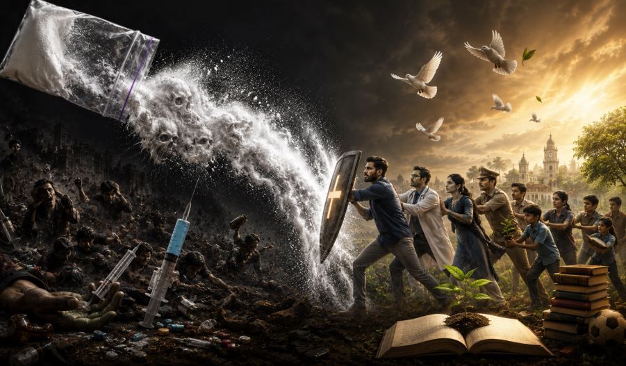 മനുഷ്യത്വത്തിന്റെ കുരുക്ഷേത്രം ; ലഹരിക്കും അക്രമത്തിനുമെതിരായ നന്മയുടെ പോരാട്ടം. :ദിവാകരൻ ചോമ്പാല