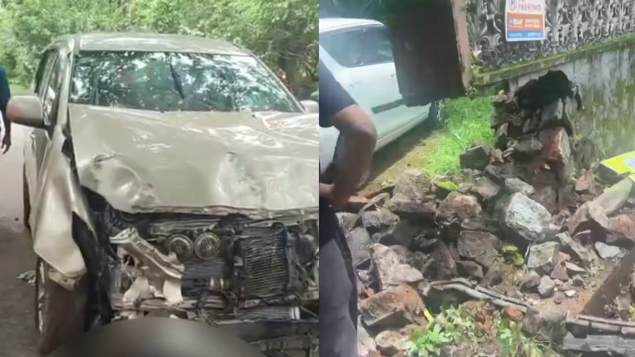 മുക്കത്ത് മദ്യപിച്ചോടിച്ച കാർ റോഡരികിലെ ബൈക്കുകളും വീടിന്റെ മതിലും ഇടിച്ചുതെറിപ്പിച്ചു