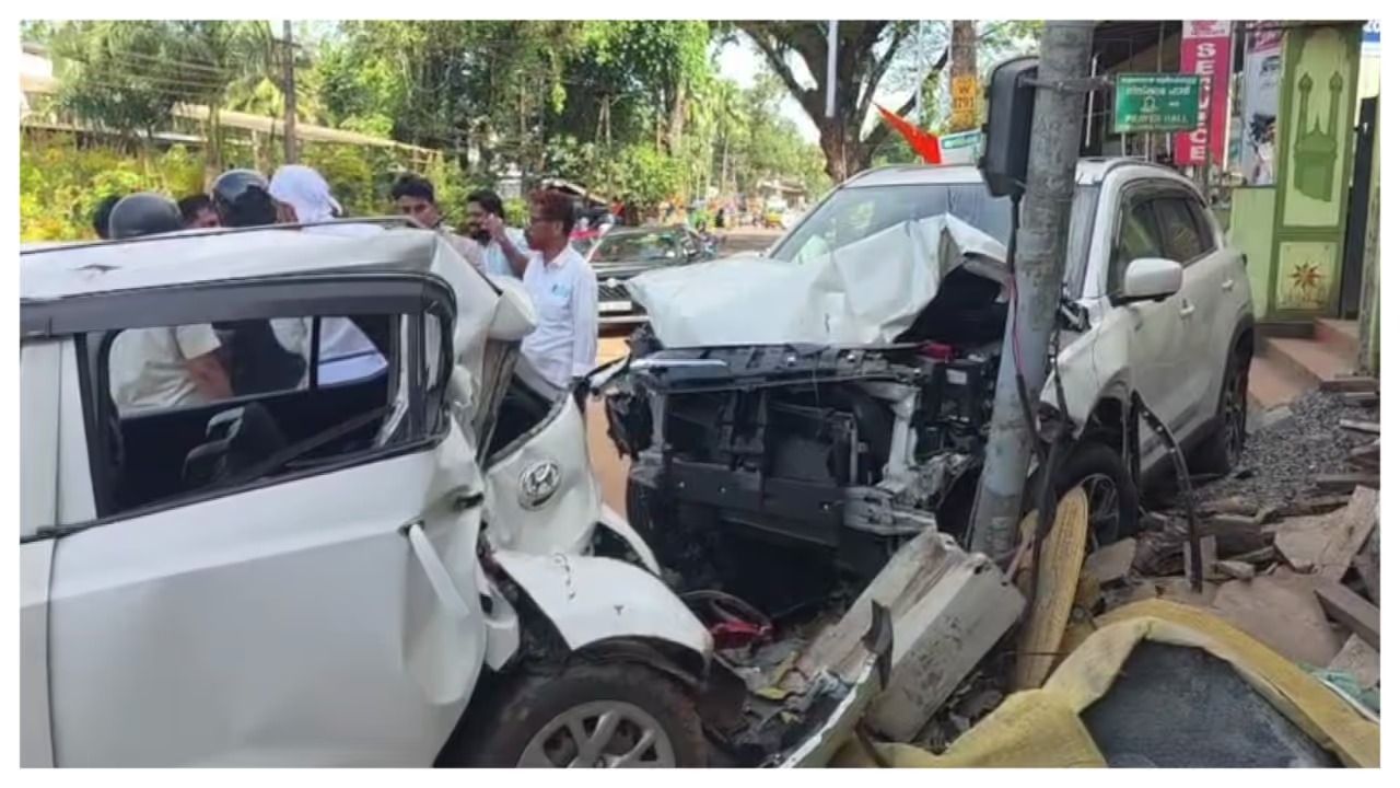 കൊടുവള്ളിയിൽ നിയന്ത്രണം വിട്ട കാർ ഇടിച്ചുകയറി 5 സ്കൂട്ടറുകളും 2 കാറുകളും തകർന്നു
