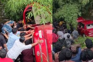 വയനാട്ടിൽ കാർ നിയന്ത്രണംവിട്ട് തോട്ടിലേക്ക് മറിഞ്ഞു; നാലുവയസ്സുകാരി മരിച്ചു