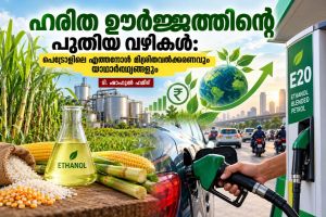 ഹരിത ഊർജ്ജത്തിന്റെ പുതിയ വഴികൾ: പെട്രോളിലെ എത്തനോൾ മിശ്രിതവൽക്കരണവും യാഥാർത്ഥ്യങ്ങളും  :ടീ. ഷാഹുൽ ഹമീദ്